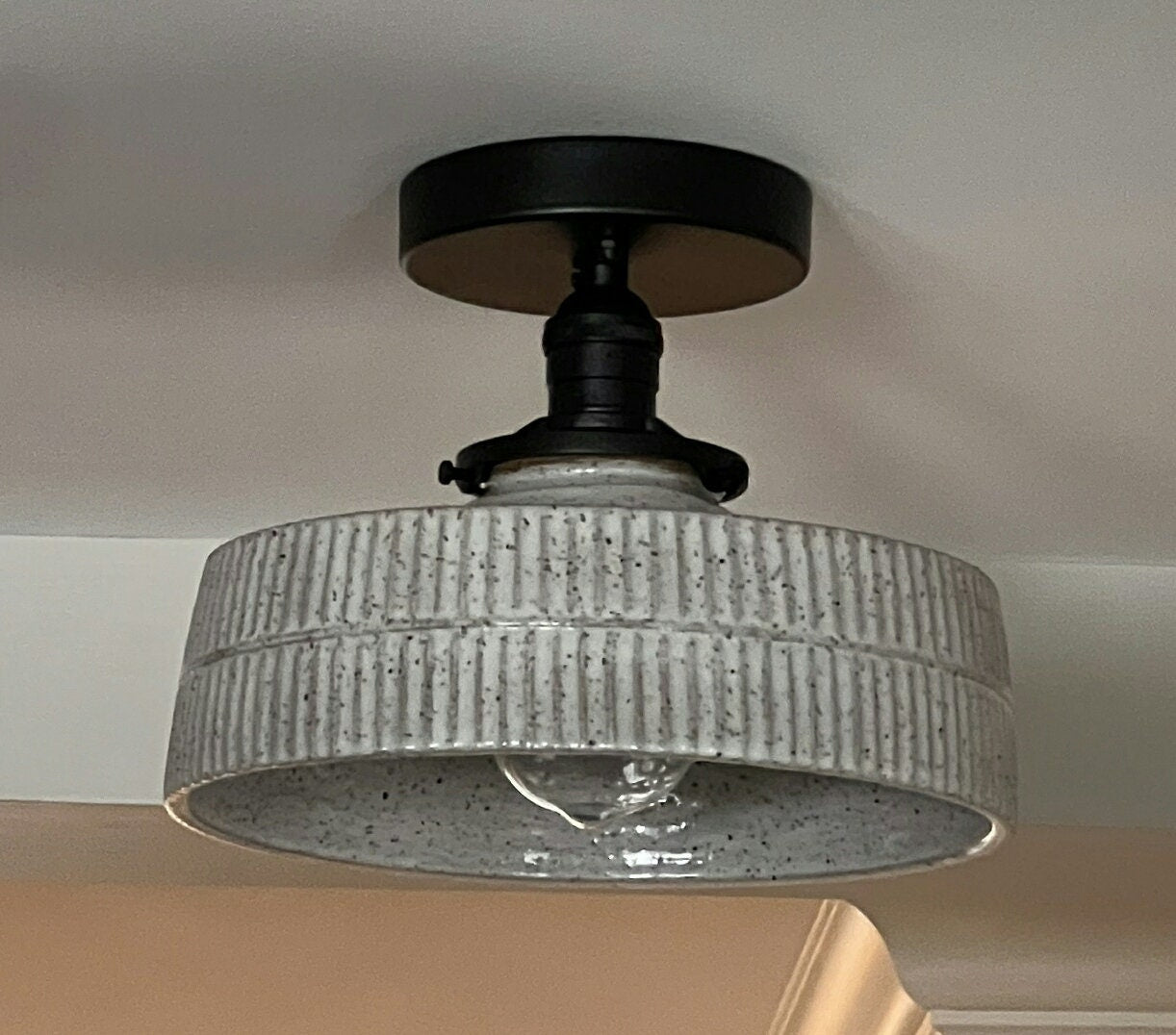 Style#028 Semi flush ceiling light, ceiling light, pottery lamp, ceramic lamp, Hall light, artisan lamp, lighting, kitchen light