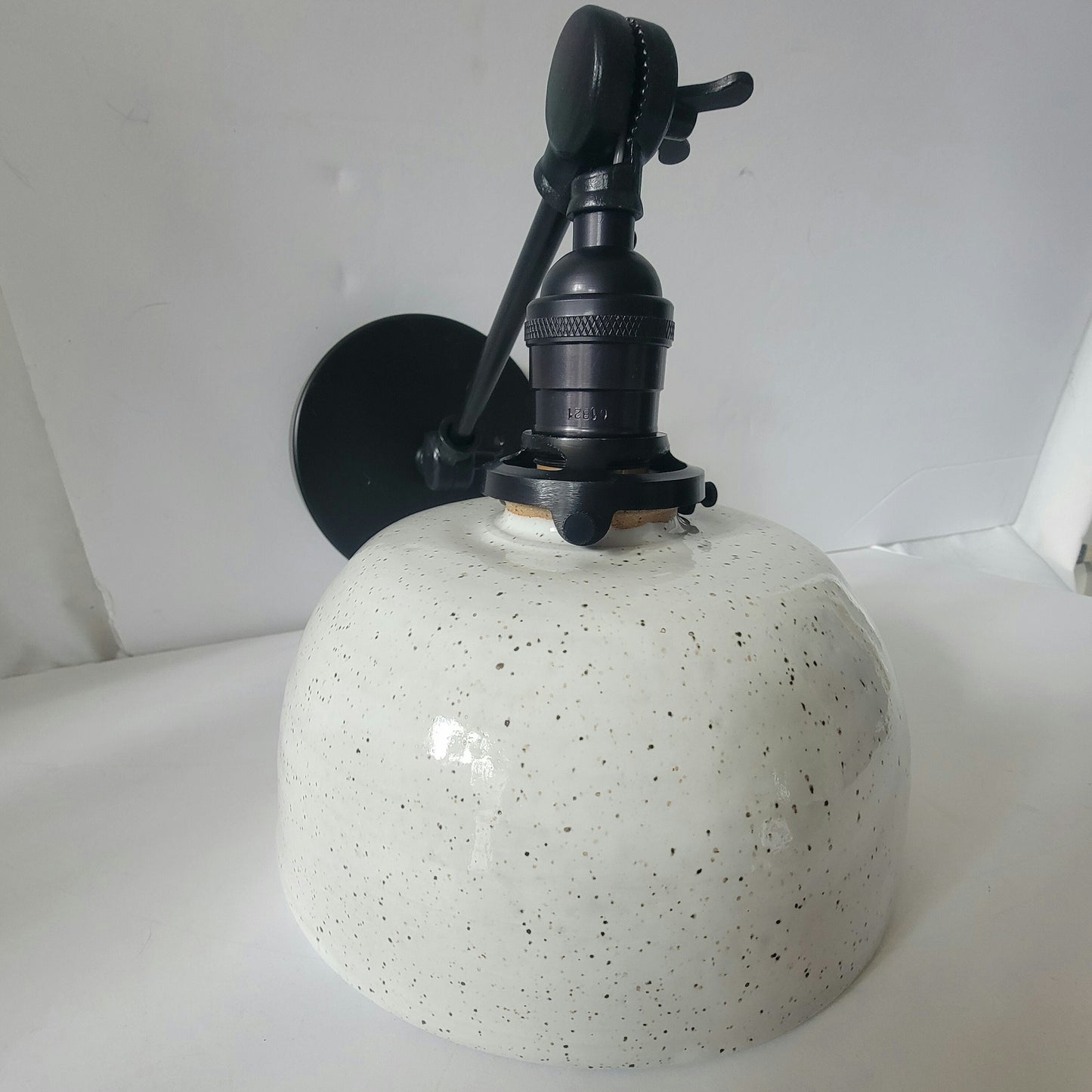 Style#077 White speckled farmhouse sconce