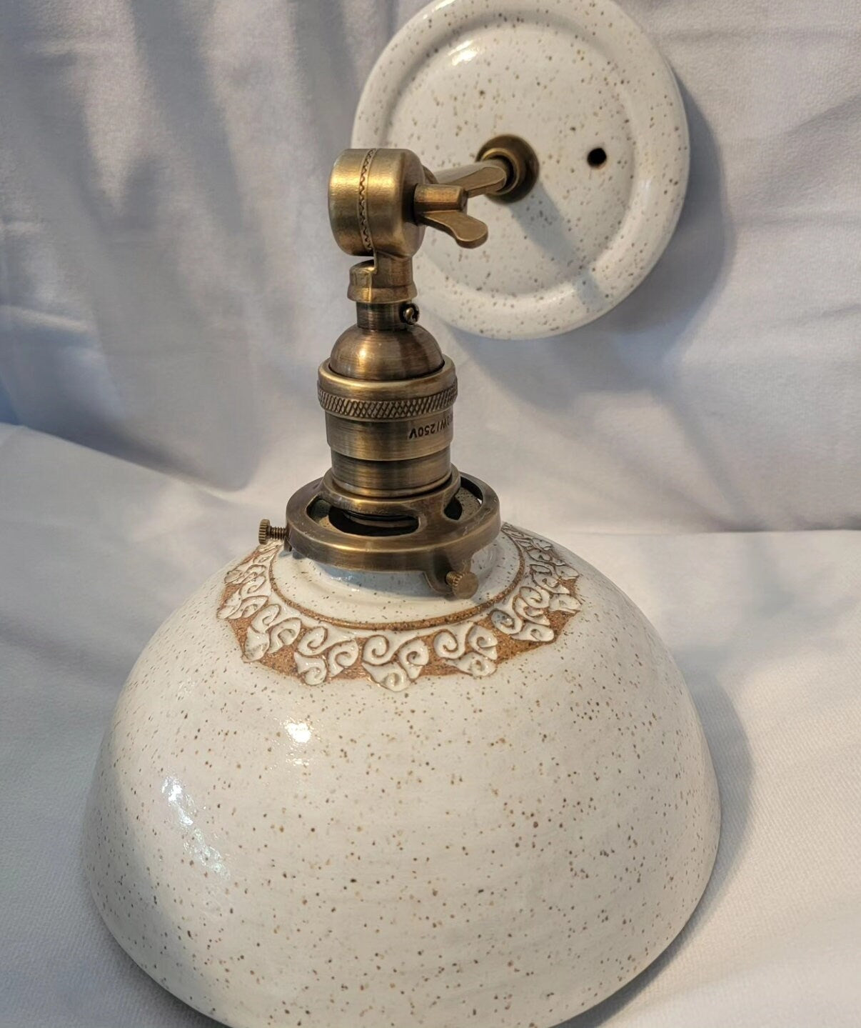 Style# 045S Hand stamped wall sconce,wall light, bedside wall light, wall sconce light,pottery sconce light,kitchen light, housewarming gift