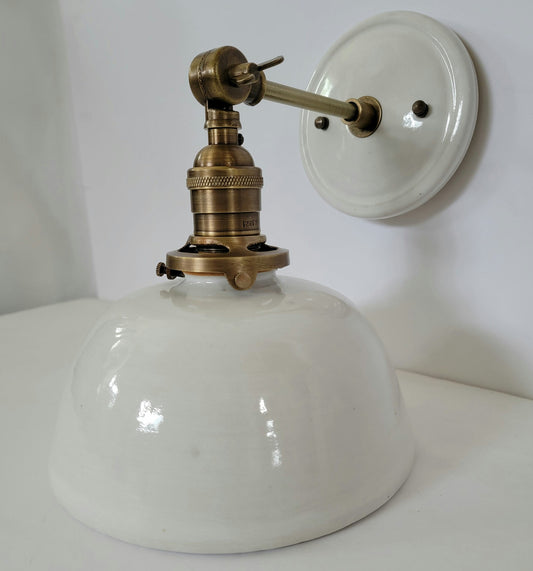 Style#007 White Cottage wall sconce, farmhouse sconce,ceramic lamp,wall lamp,plug in wall light,kitchen light, bedside wall light, housewarm