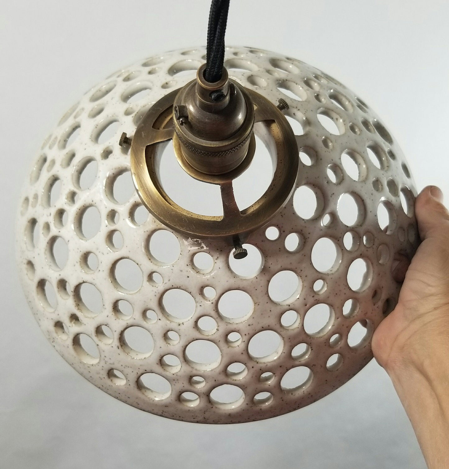 Style#043 Handcarved pendant lamp, kitchen lighting, restaurant lighting, Hanging Artisan pottery light, kitchen island light, hanging lamp