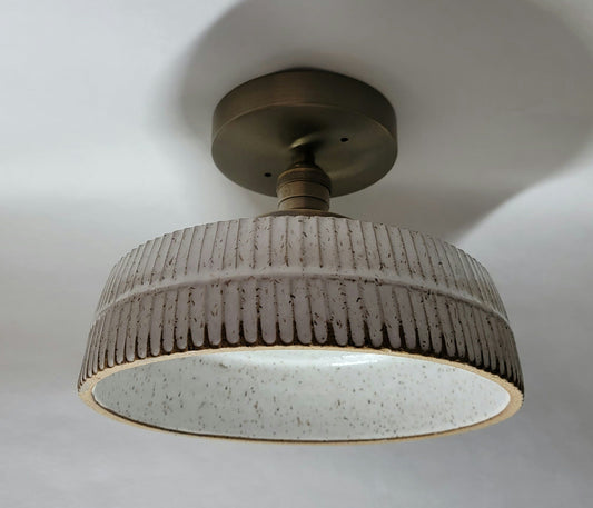 Style#028 Semi flush ceiling light, ceiling light, pottery lamp, ceramic lamp, Hall light, artisan lamp, lighting, kitchen light