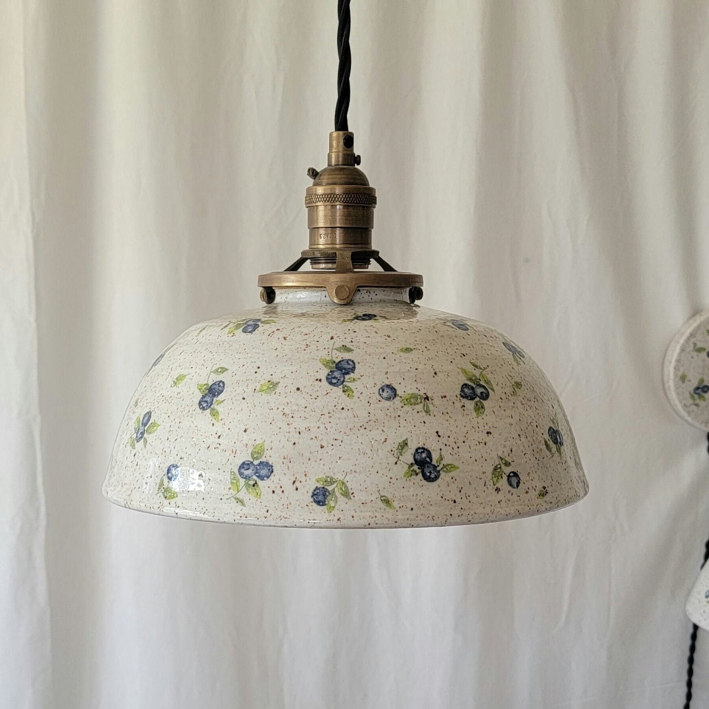 Style#1005 Beautiful blueberry artisan lighting pendant made to match our blueberry sconces