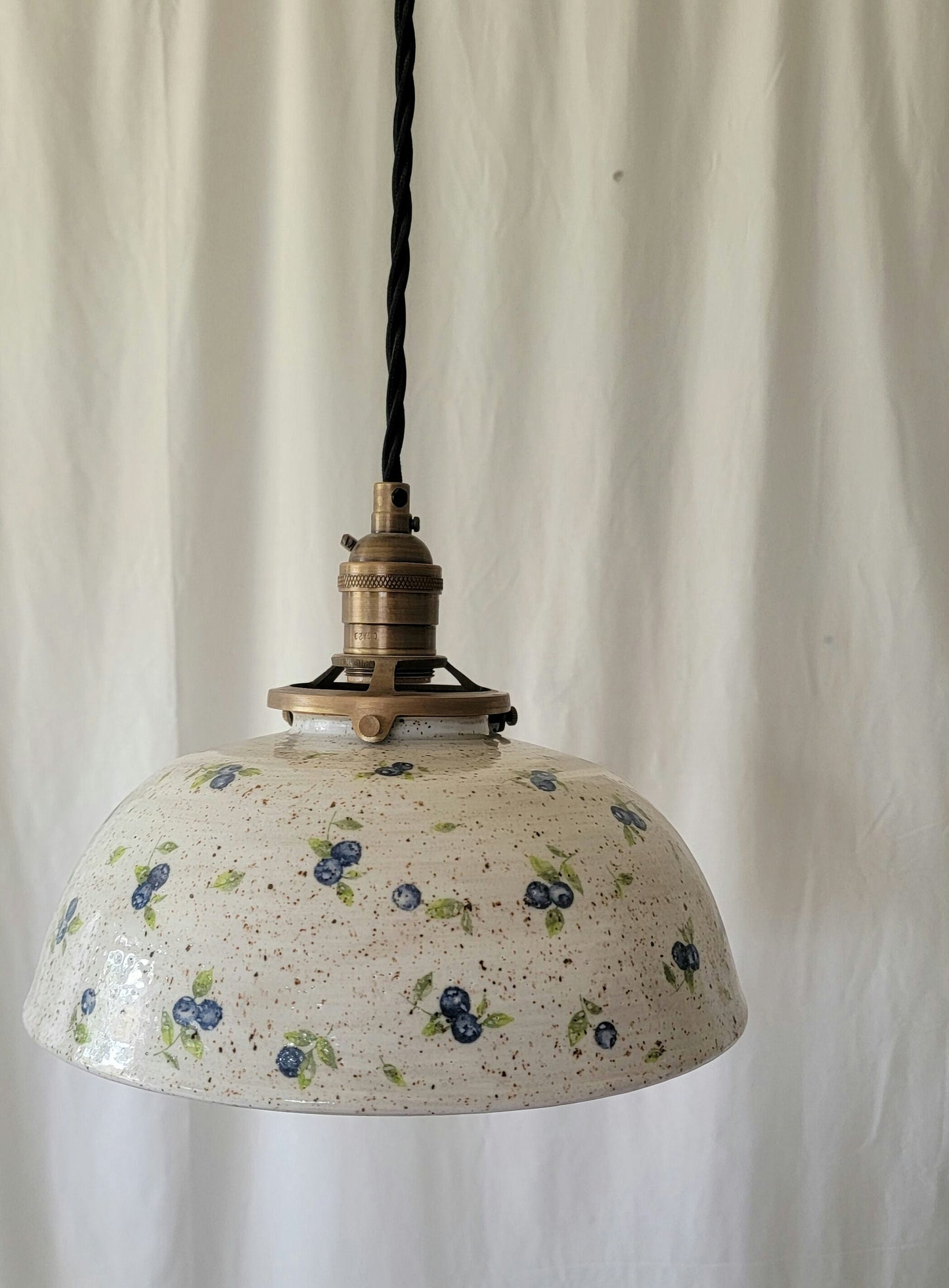 Style#1005 Beautiful blueberry artisan lighting pendant made to match our blueberry sconces
