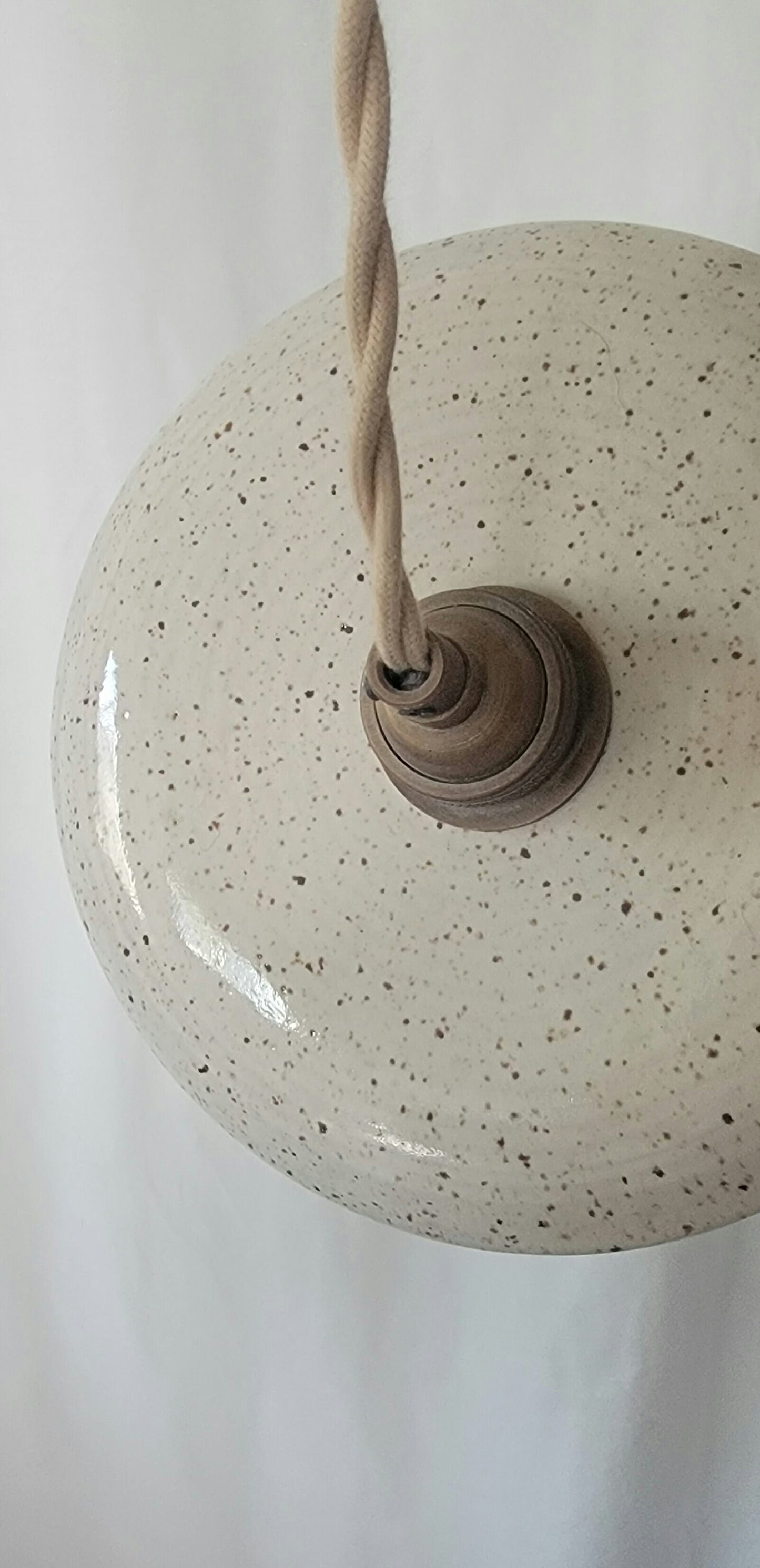 Style#104 Beautiful egg shell cream speckled pendant light