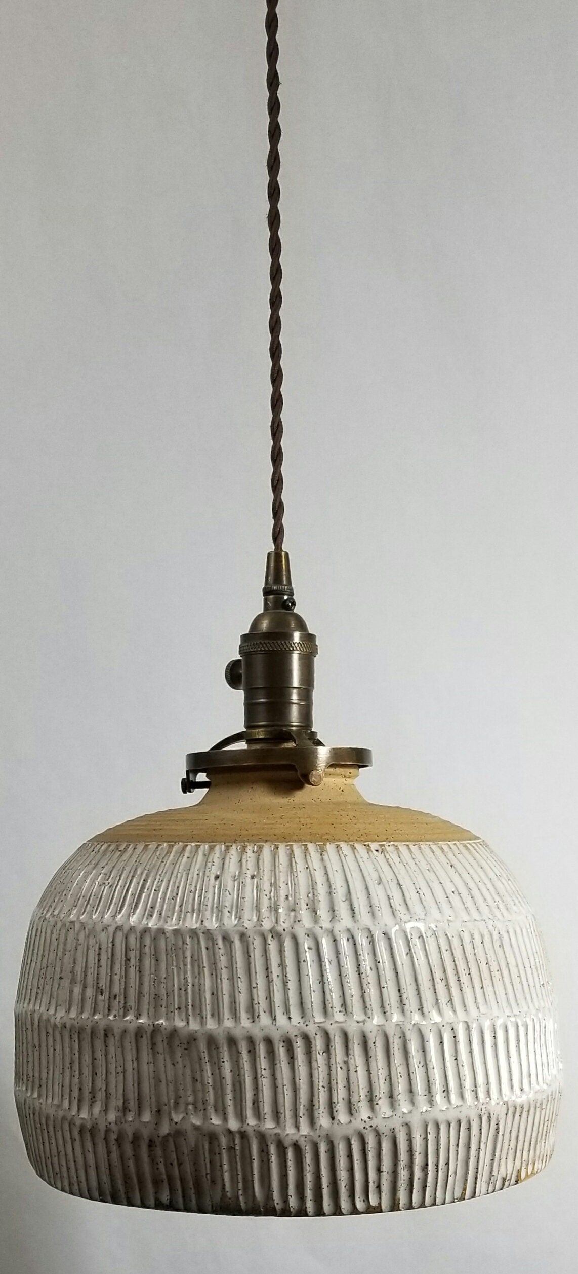 Style#021 White Hanging Pendant Lamp, kitchen island light, farmhouse decor, lighting, kitchen light, ceramic lamp, pottery lamp, lamp,