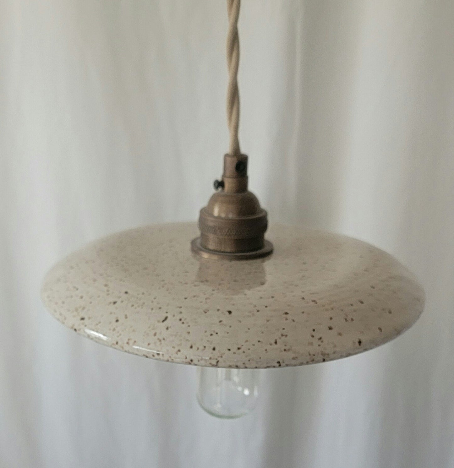 Style#104 Beautiful egg shell cream speckled pendant light
