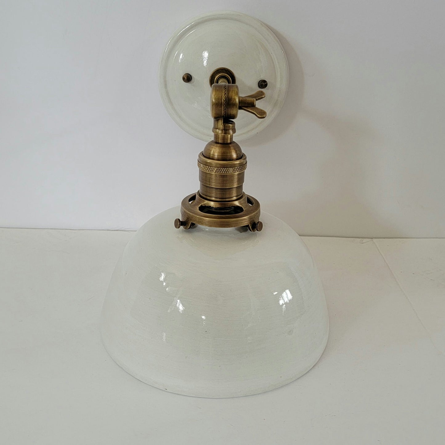 Style#007 White Cottage wall sconce, farmhouse sconce,ceramic lamp,wall lamp,plug in wall light,kitchen light, bedside wall light, housewarm